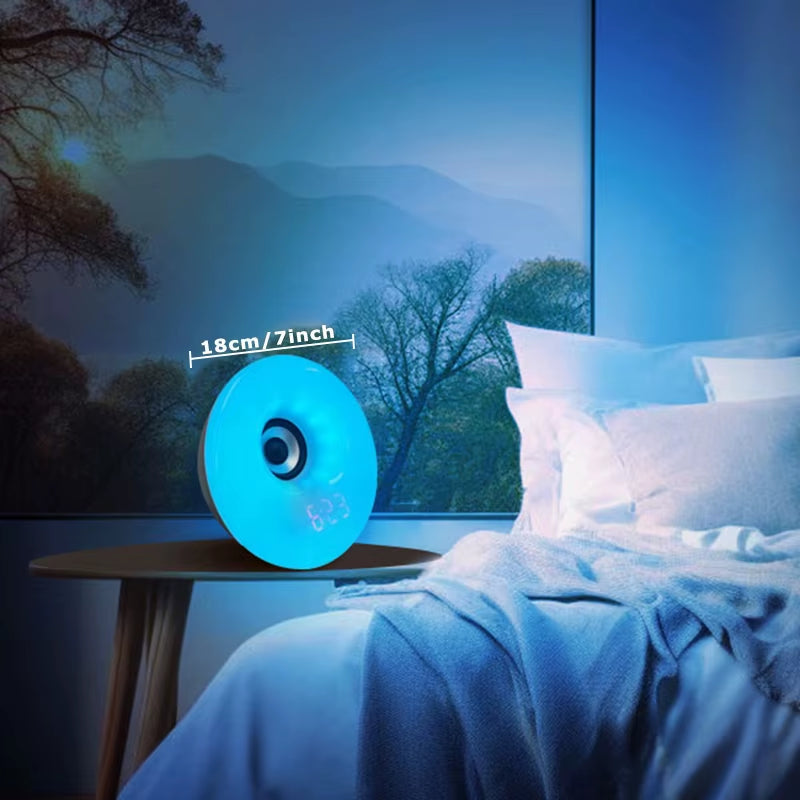 Bluetooth Speaker Clock Wake up Light Alarm Clock with Sunrise Sunset Simulation Colorful Night Light Music Player Clock