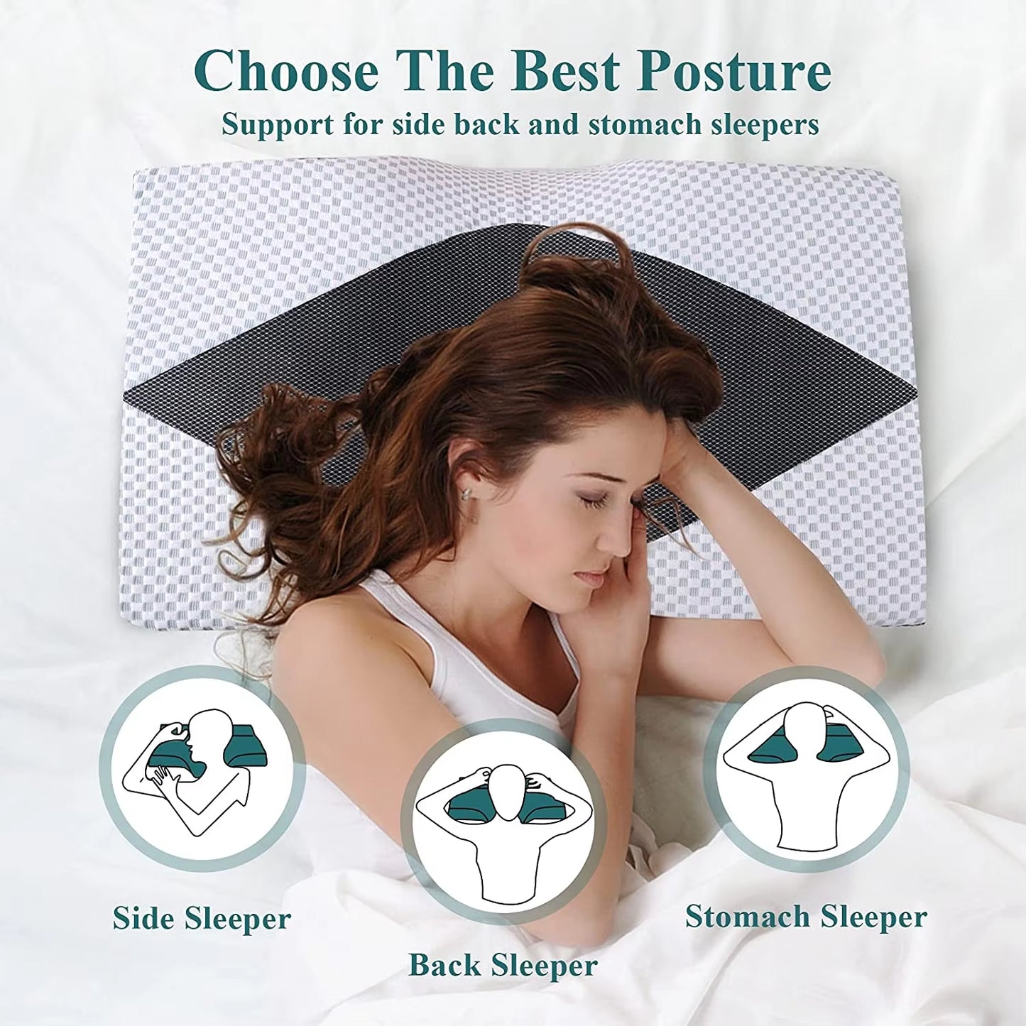 Orthopedic Pillow Slow Rebound Memory Foam Pillow Core Sleep Aid Memory Pillow Ergonomic Pillow Core Orthopedic Pillow Bedding