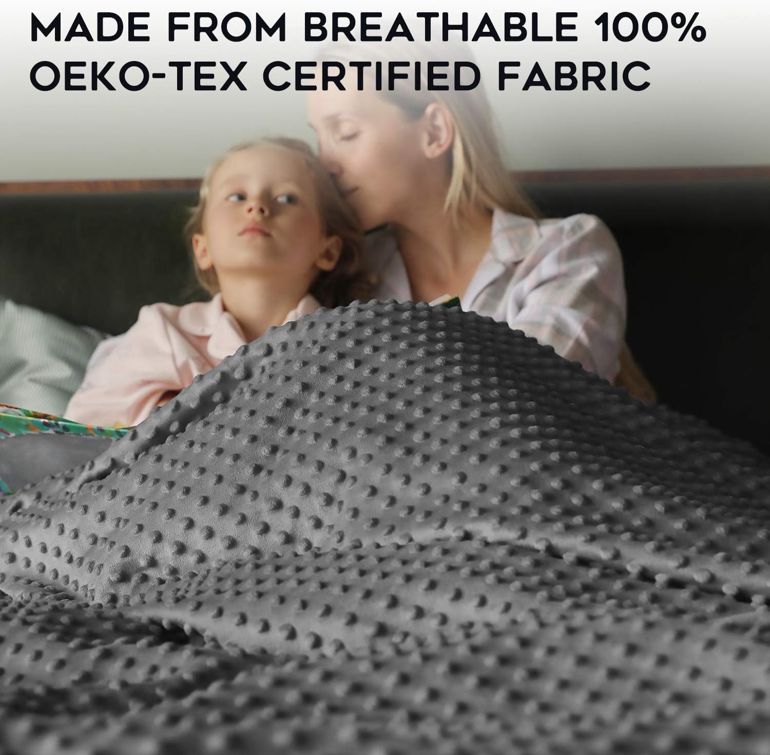 Exclusive Cooling Rayon & Cozy Velvet Dual-Sided Cover for Weighted Blanket (60''X80'') - Light Grey