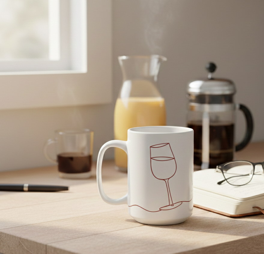 Wine Quote Mug — "There's a chance this is wine" 15oz Ceramic Coffee Cup