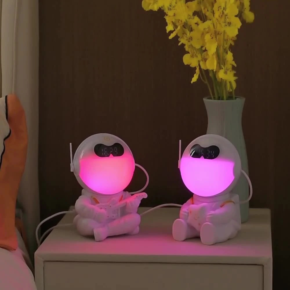 Elfeland Astronaut Design Sunrise Alarm Clock Mood Bluetooth Night Light Sleep Aid Touch Lamp Sound Machine Child Gift
