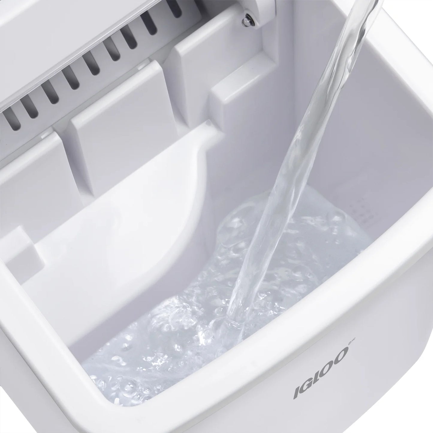 Handled Automatic Ice Machine Self Cleaning Countertop Ice Maker with Scoop, White