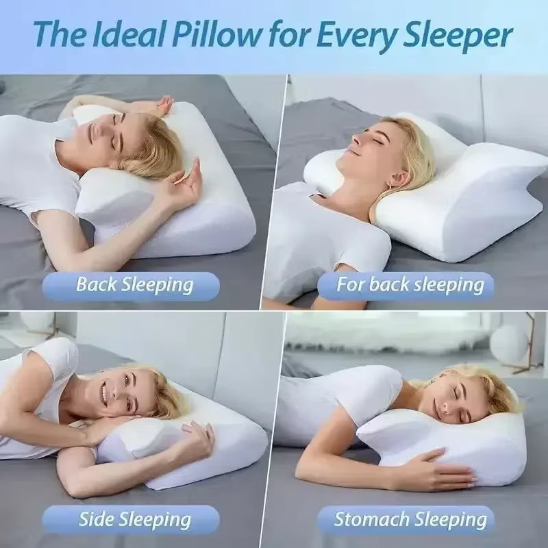 Butterfly Sleep Memory Neck Massage Pillow Slow Rebound Memory Foam Sleep Pillow Cervical Orthopedic Pain Relif Ergonomic Pillow