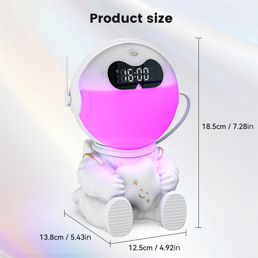 Elfeland Astronaut Design Sunrise Alarm Clock Mood Bluetooth Night Light Sleep Aid Touch Lamp Sound Machine Child Gift