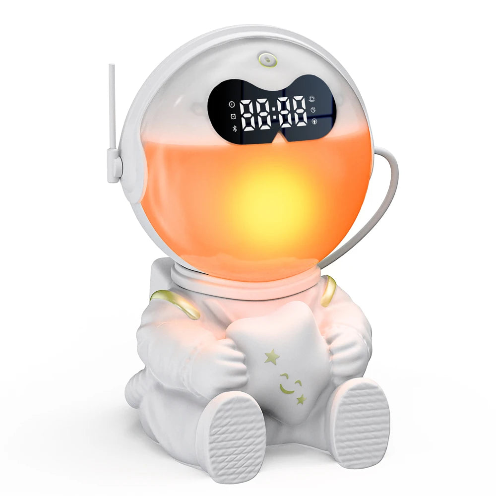 Elfeland Astronaut Design Sunrise Alarm Clock Mood Bluetooth Night Light Sleep Aid Touch Lamp Sound Machine Child Gift