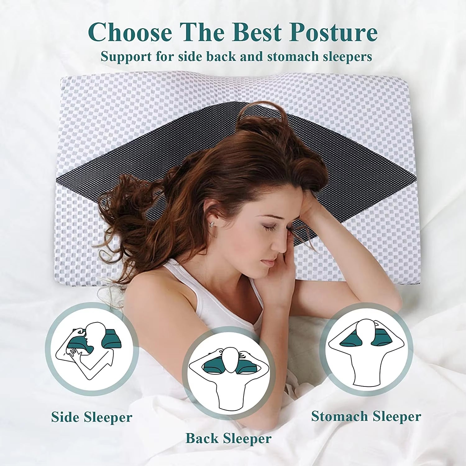 Orthopedic Pillow Slow Rebound Memory Foam Pillow Core Sleep Aid Memory Pillow Ergonomic Pillow Core Orthopedic Pillow Bedding