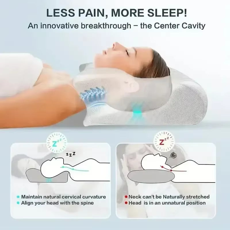 Butterfly Sleep Memory Neck Massage Pillow Slow Rebound Memory Foam Sleep Pillow Cervical Orthopedic Pain Relif Ergonomic Pillow