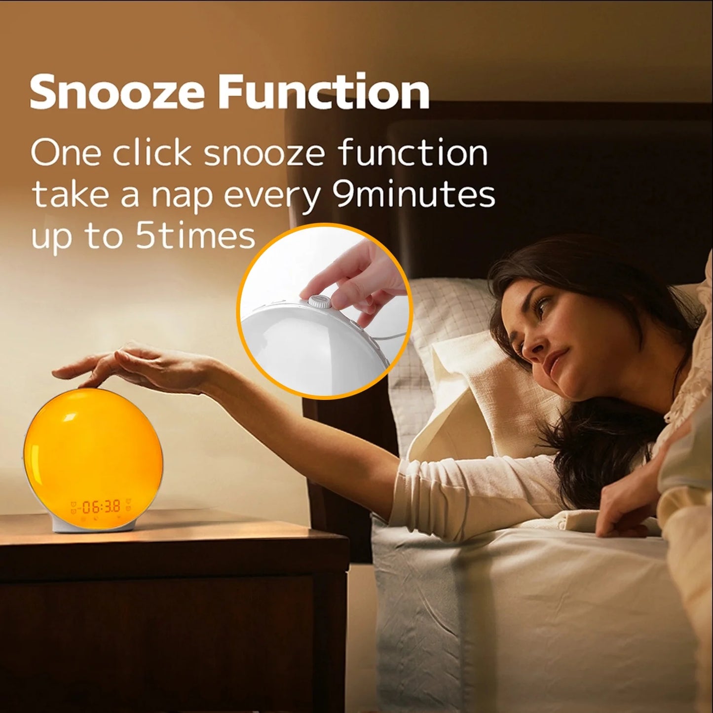 Sunrise Alarm Clock Wake up Light for Heavy Sleepers, Upgrade Full Screen Daylight Alarm Clock with Sunrise and Sunset Simulation, Dual Alarm, Snooze, Sleep Aid, FM Radio,17 Colors, 10 Natural Sounds